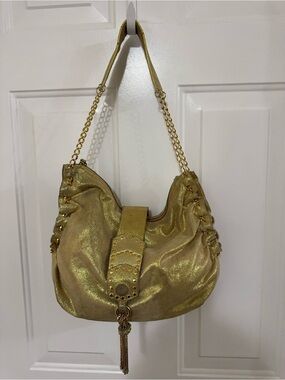 Marciano by Guess Gold Hobo Shoulder Bag with Chain Strap